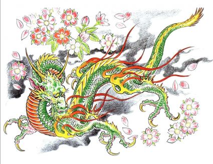 Colored Dragon Tats Image Design